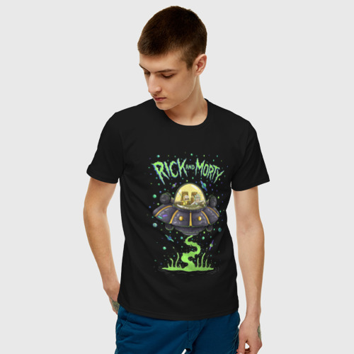 Мужская футболка хлопок Rick and Morty on a spaceship Фото 01