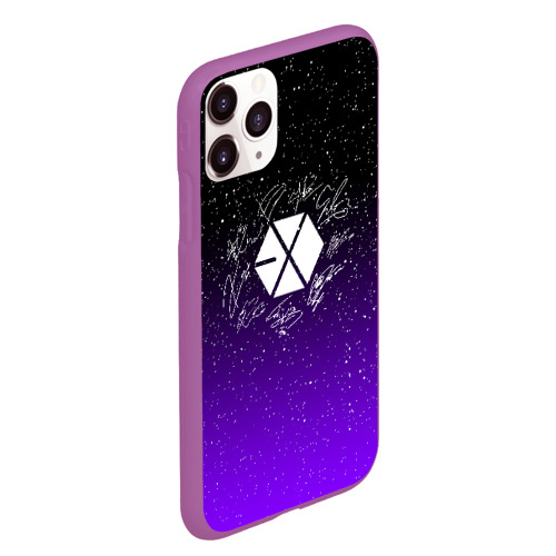 Чехол для iPhone 11 Pro Max матовый Exo band автографы, цвет фиолетовый - фото 3