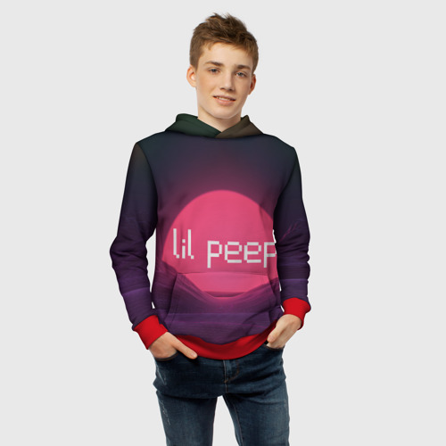 Детская толстовка 3D lil peep(Logo), цвет красный - фото 6