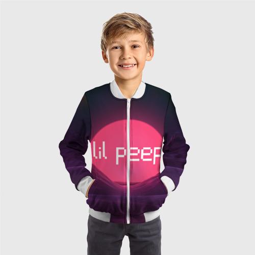 Детский бомбер 3D lil peep(Logo), цвет белый - фото 4