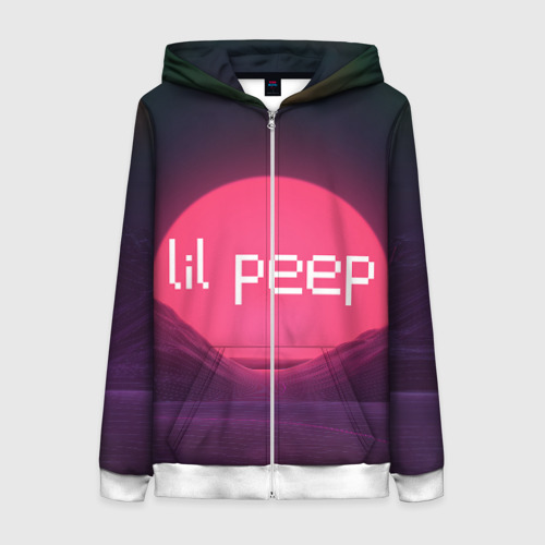 Женская толстовка 3D на молнии lil peep(Logo), цвет белый