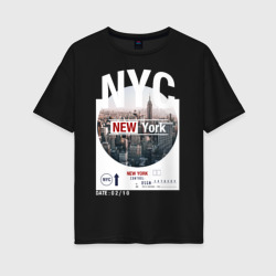 Женская футболка хлопок Oversize New York City