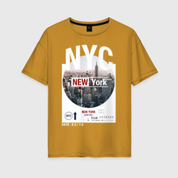 Женская футболка хлопок Oversize New York City
