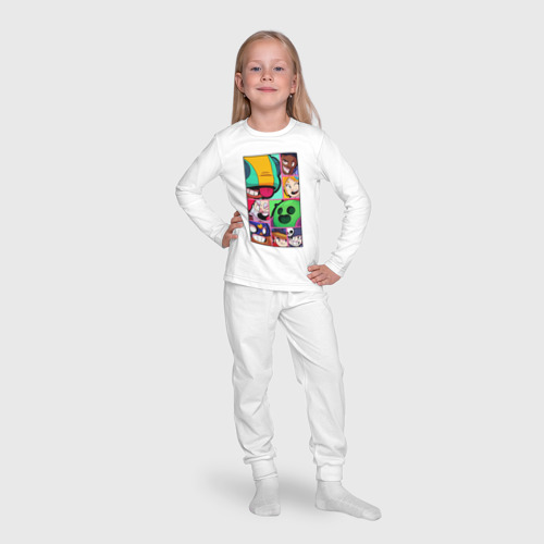 Детская пижама с лонгсливом хлопок Brawl Stars, цвет белый - фото 7