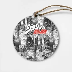 Деревянная игрушка круг JoJo паттерн с лого красный