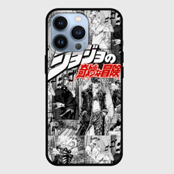 Чехол для iPhone 13 Pro JoJo паттерн с лого красный