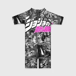 Детский купальный костюм 3D JoJo паттерн с лого розовый