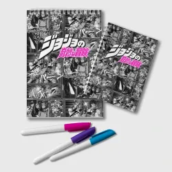 Блокнот JoJo паттерн с лого розовый