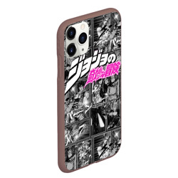 Чехол для iPhone 11 Pro Max матовый JoJo паттерн с лого розовый - фото 2