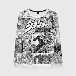 Мужской свитшот 3D Серый комикс JoJo