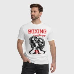 Мужская футболка хлопок Boxing is my therapy - фото 2