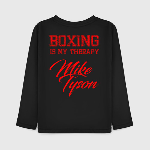 Детский лонгслив хлопок Boxing is my therapy, цвет черный - фото 2
