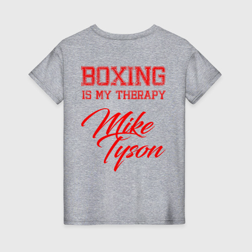 Женская футболка хлопок Boxing is my therapy, цвет меланж - фото 2