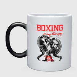 Кружка хамелеон Boxing is my therapy