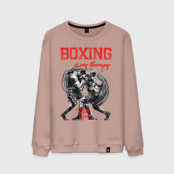 Мужской свитшот хлопок Boxing is my therapy