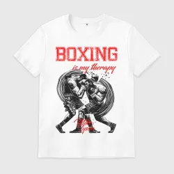 Мужская футболка хлопок Boxing is my therapy