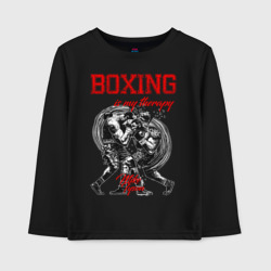 Детский лонгслив хлопок Boxing is my therapy