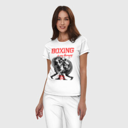 Женская пижама хлопок Boxing is my therapy - фото 2