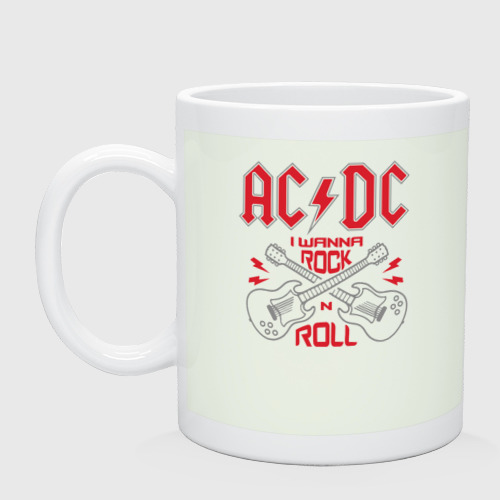 Кружка керамическая с принтом AC/DC, вид спереди #2