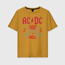 Женская футболка хлопок Oversize AC/DC