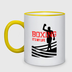 Кружка двухцветная Boxing its my life