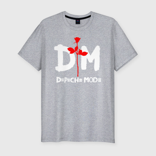 Мужская футболка приталенная из хлопка с принтом Depeche Mode, вид спереди №1