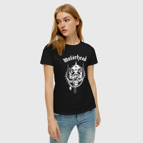 Женская футболка хлопок Motrhead, цвет черный - фото 3