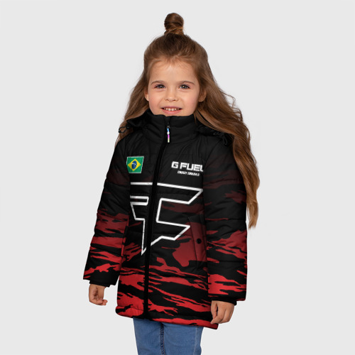Зимняя куртка для девочек 3D Cs:go - FaZe Clan, цвет черный - фото 3