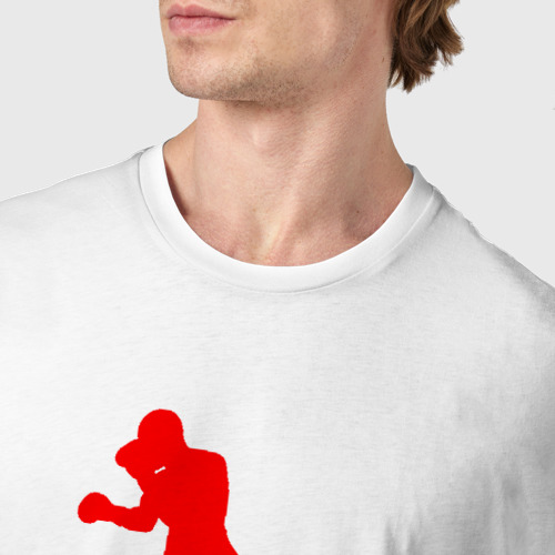 Мужская футболка хлопок Boxing  indastry, цвет белый - фото 6