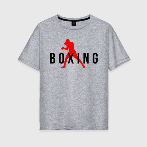 Женская футболка хлопок Oversize с принтом Boxing  indastry, вид спереди #2