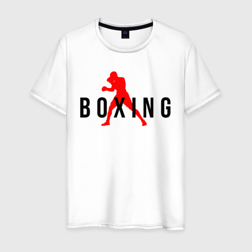 Мужская футболка из хлопка с принтом Boxing  indastry, вид спереди №1