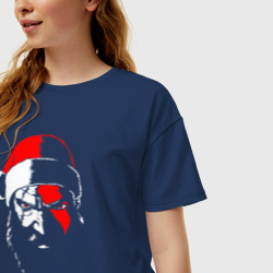 Женская футболка хлопок Oversize Santa Kratos - фото 2