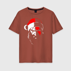 Женская футболка хлопок Oversize Santa Kratos