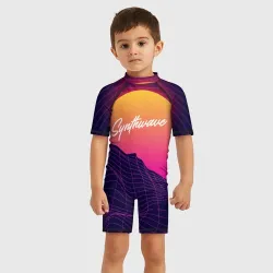 Детский купальный костюм 3D Synthwave Retrowave - фото 2