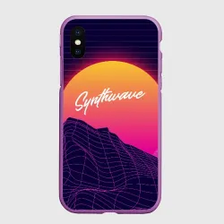 Чехол для iPhone XS Max матовый Synthwave Retrowave