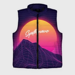 Мужской жилет утепленный 3D Synthwave Retrowave