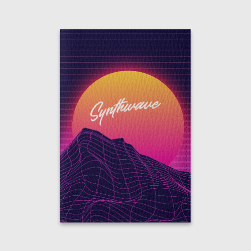 Обложка для паспорта матовая кожа Synthwave Retrowave, цвет синий