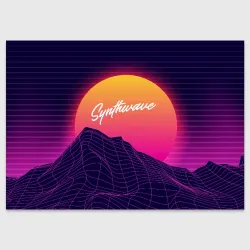Поздравительная открытка Synthwave Retrowave