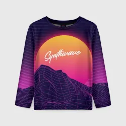 Детский лонгслив 3D Synthwave Retrowave