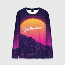 Мужской лонгслив 3D Synthwave Retrowave