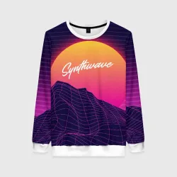 Женский свитшот 3D Synthwave Retrowave