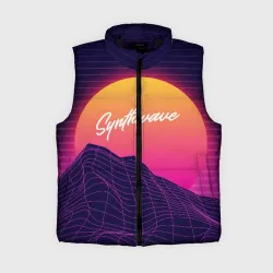 Женский жилет утепленный 3D Synthwave Retrowave