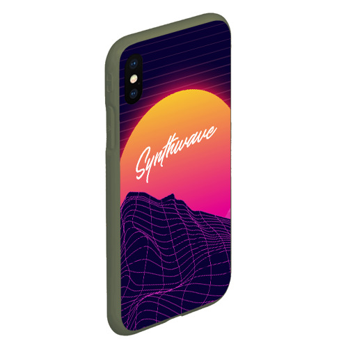 Чехол для iPhone XS Max матовый Synthwave Retrowave, цвет темно-зеленый - фото 3