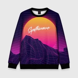 Детский свитшот 3D Synthwave Retrowave