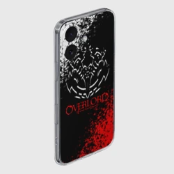 Чехол для iPhone 16 силиконовый с защитой камеры Оверлорд лого краснобелый - фото 2