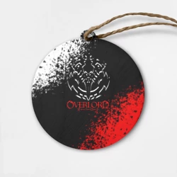 Деревянная игрушка круг Оверлорд лого краснобелый