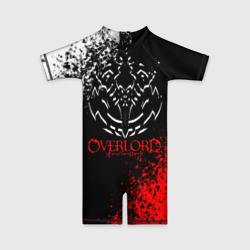 Детский купальный костюм 3D Оверлорд лого краснобелый