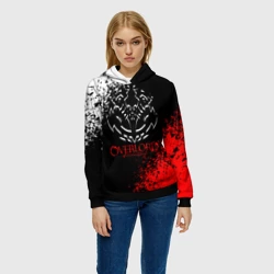 Женская толстовка 3D Оверлорд лого краснобелый - фото 2