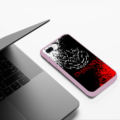 Чехол для iPhone 7Plus/8 Plus матовый Оверлорд лого краснобелый, цвет розовый - фото 5