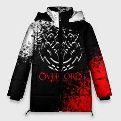Женская зимняя куртка Oversize Оверлорд лого краснобелый